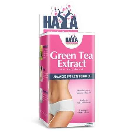 Haya Labs Green tea Extract (žaliosios arbatos ekstraktas) 60 kaps.