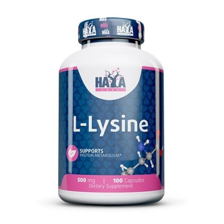 Haya Labs L-Lysine 500 mg (Lizinas), 100 kaps.