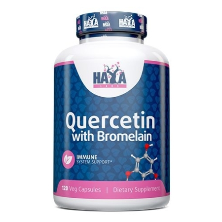 Haya Labs Quercetin with Bromelain (kvercetinas su bromelainu) 120 kaps.