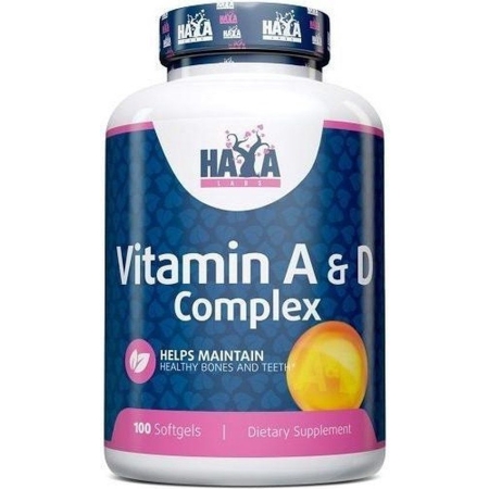 Haya Labs Vitamin A & D Complex 100 kaps. (vitamino A, D kompleksas)