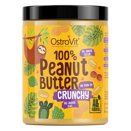 OstroVit Peanut Butter 100% 1000 g. (traškus žemės riešutų kremas)