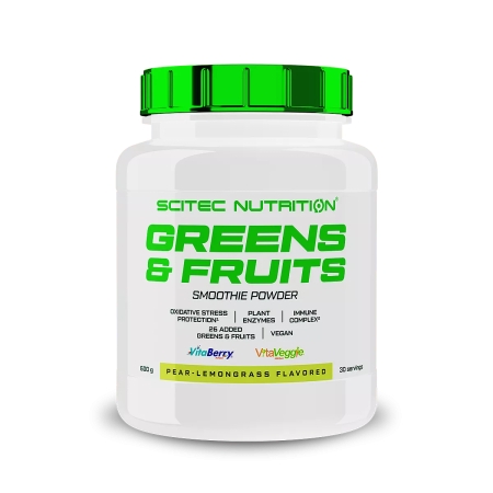 Scitec Greens & Fruits (žalumynų mišinys) 600 g.