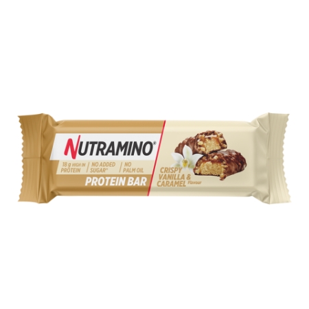 Nutramino Protein Crispy Vanilla & Caramel Bar 55 g. Galioja iki 2024-11-30