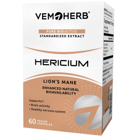 VemoHerb Hericium (Lion‘s Mane grybo ekstraktas) 60 kaps.