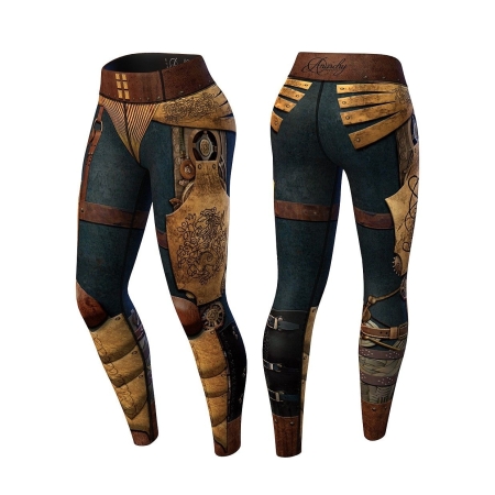 Anarchy Victorian Compression Legging (Blue/Brown)