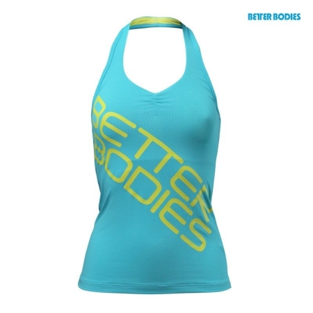 Better Bodies Halterneck Tank Top (Aqua/Blue)