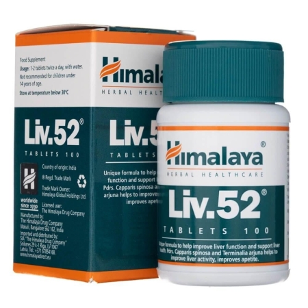 Himalaya Liv. 52 (kepenų veiklai) 100 tabl.